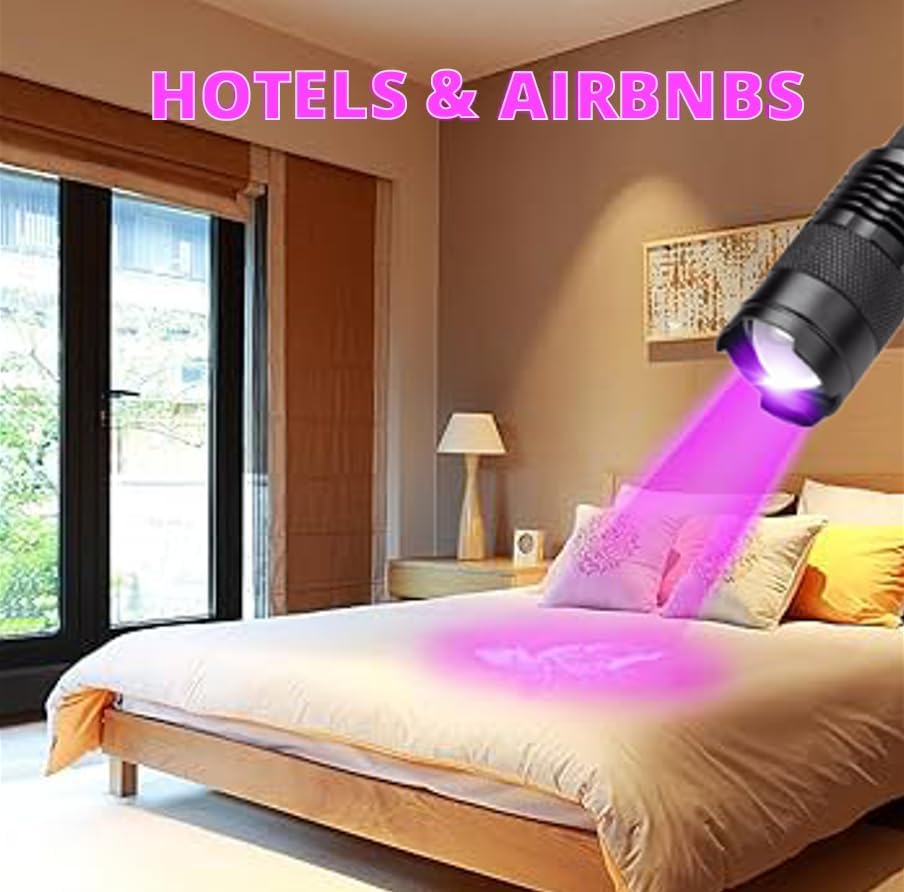 UV Travel Black Light | Great for Hotels & Airbnbs, ‎UV 395nm (Violet), LB395N