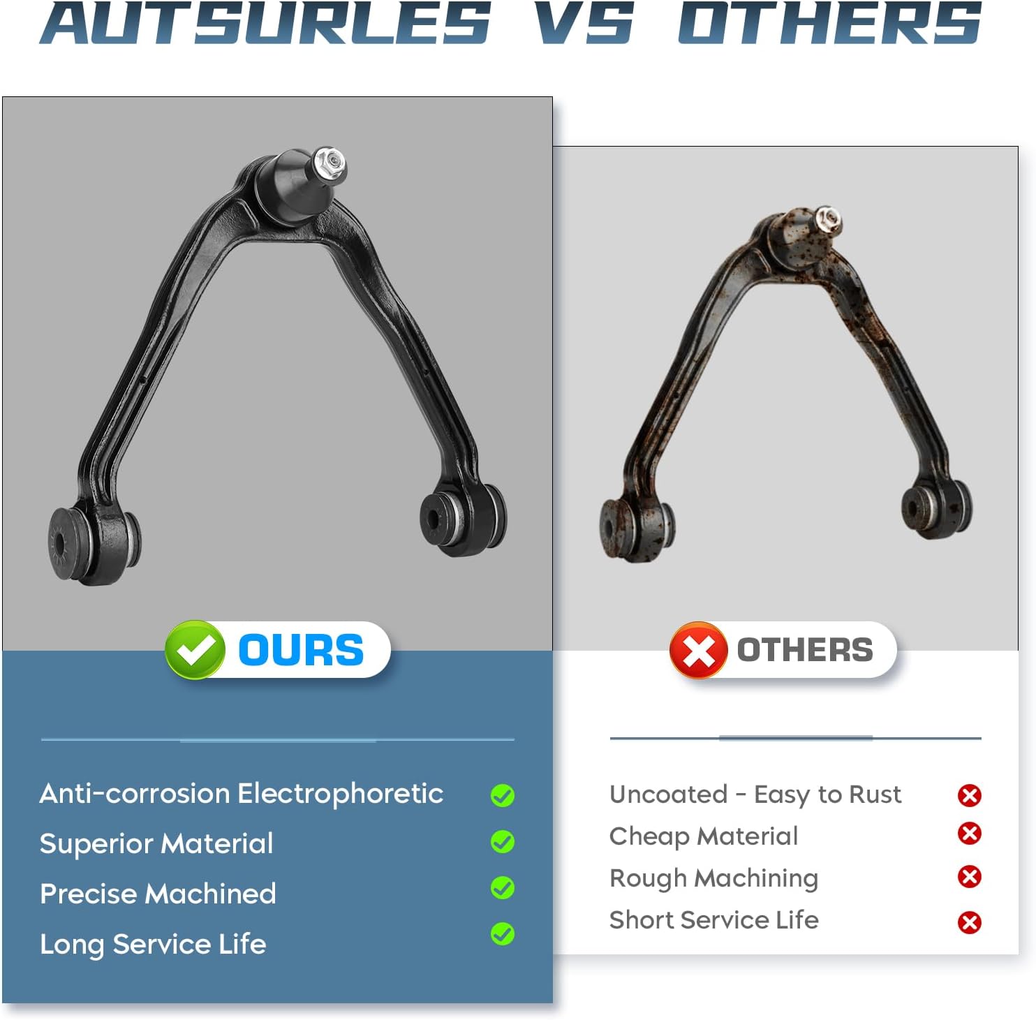 13 Pcs Front Upper Control Arms with Ball Joints Suspension Kit for Cadillac Escalade EXT ESV for Chevy Tahoe Silverado Avalanche Suburban 1500 for GMC Sierra Yukon XL 1500 2000-2006