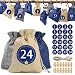 Produktbild O-Kinee Adventskalender zum Befüllen - Stoffbeutel, Weihnachten Geschenksäckchen, Adventskalender Selber Basteln 2020, Weihnachtskalender Bastelset, Basteln Füllung (Blau)