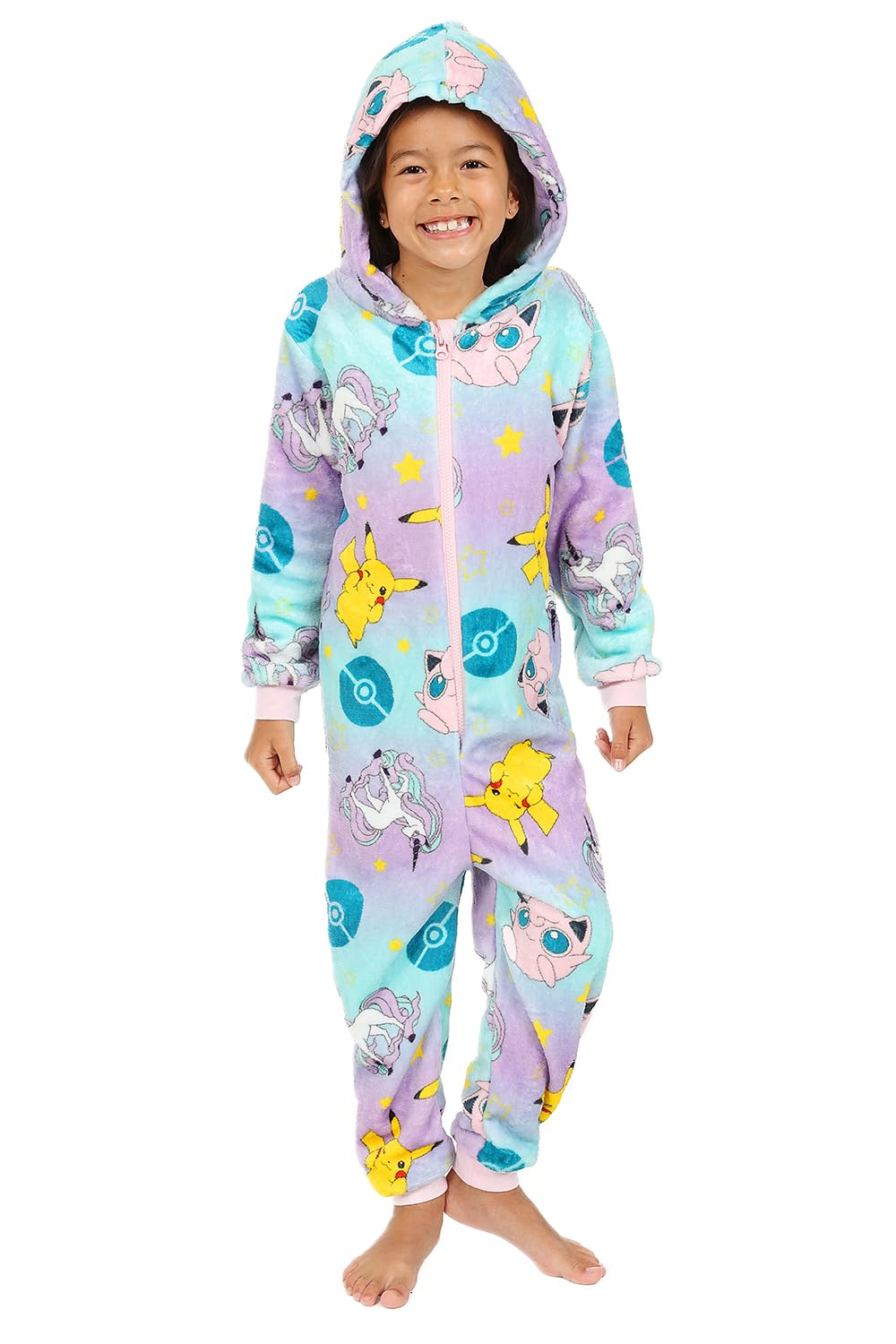 Pokémon Girls Pink Pokemon Fleece Sleepsuit Pikachu Kids Childrens Onesie (12-13 Years)