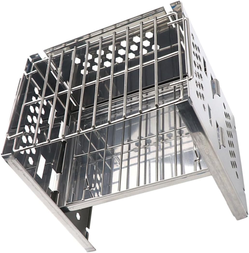 1Set Outdoor Barbecue Grill Adjustable Portable Bbq Grill for Camping Picnic and Hiking Durable and Convenient Design Bbq Accessory