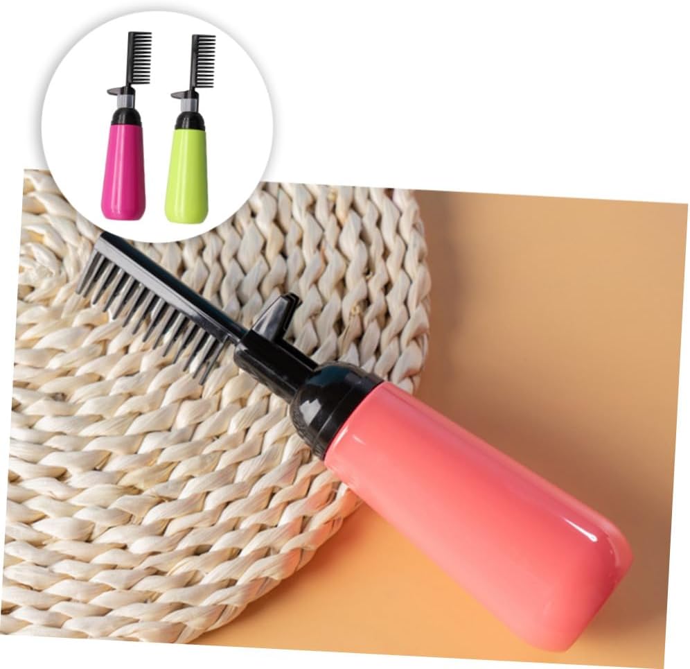 Plastic Hair Dye Applicator Bottles with Comb 200ml 2 Pack