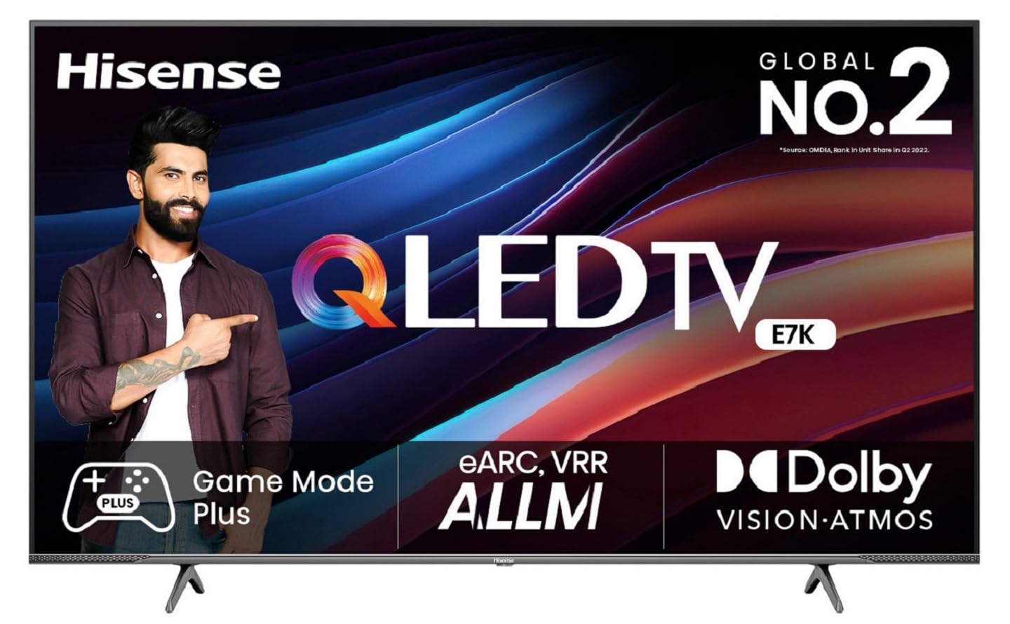 Hisense 164 cm (65 inches) 4K Ultra HD Smart QLED TV 65E7K (Black