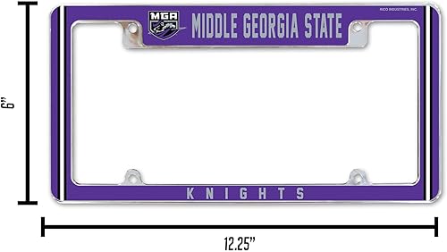 Miniatura 36 de Rico Industries NCAA Marco de matrícula estándar cromado de 12 x 6 pulgadas para automóvil, camión, SUV (escuelas L-M)