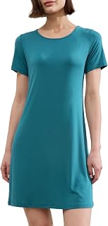 BAMBOO COOL Nightgowns for Women Sleepshirts Cute Short Sleeve Dress Pajamas Women's Soft Sleepwear