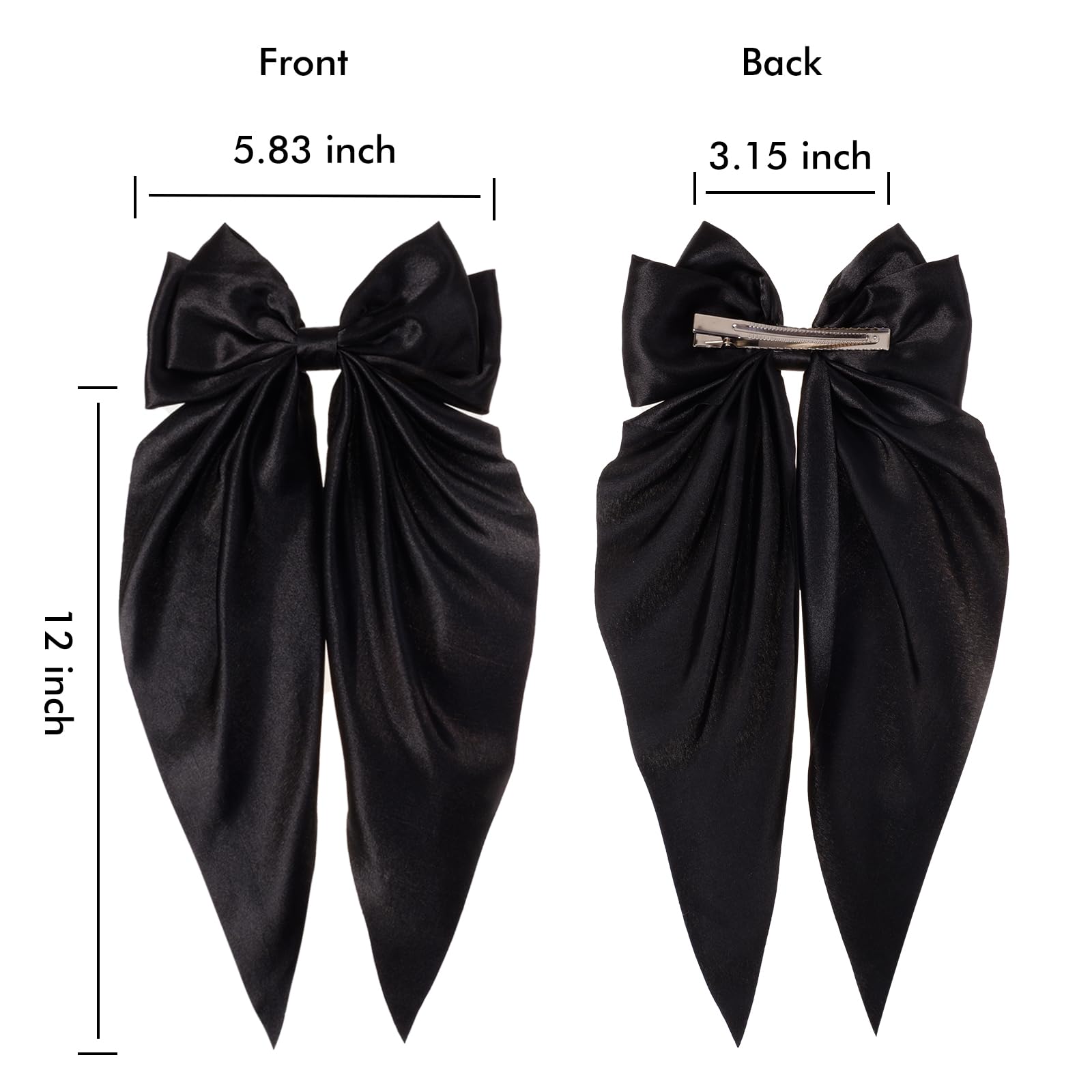 Amazon.com : ONEYE 6PCS Large Bow Hair Clips for Women Silky 