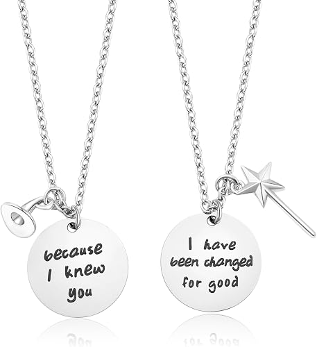 Anievoro Elphaba-Galinda BFF Necklace for 2 Stainless Steels Best Friend Necklac