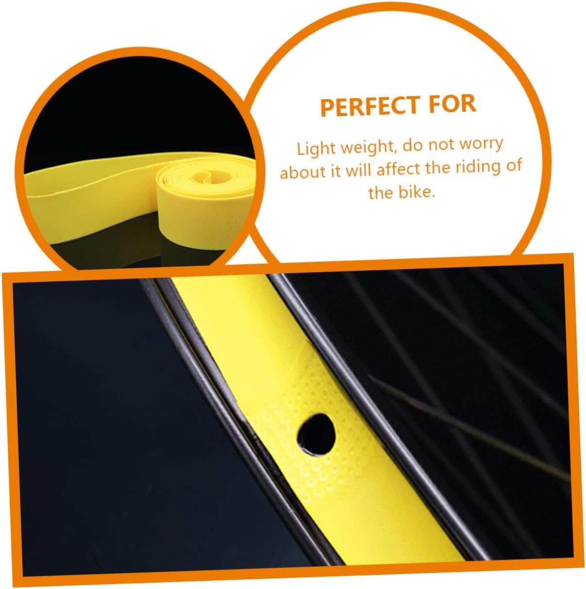 Toddmomy 4rolls Bike Rim Tape PVC Tire Pads Wheel Rim Protector Bike Tire Liner