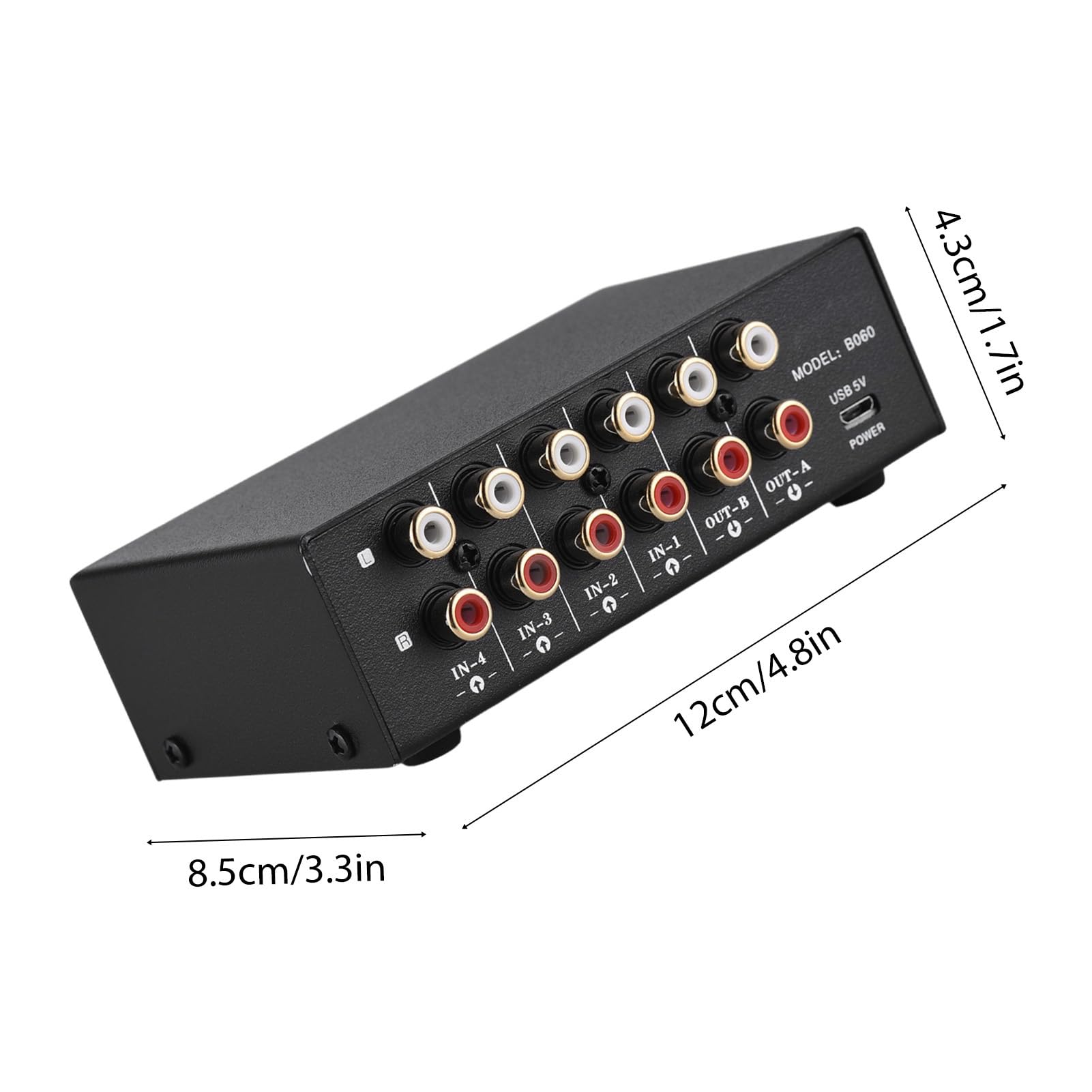 Selettore di Segnale di Frequenza 4 in 2 Uscite con Telecomando per TV Lettore CD MP3 Videogiochi, Versatile e Facile Usare, Ideale per L'intrattenimento Domestico