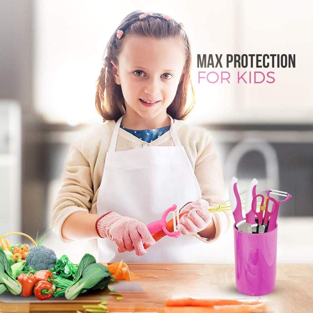 Kid Size Cut Resistant Gloves, Safety Gloves for Children Hand Protection, Maximum Child Protection for Cooking, Oyster Shucking and Garden (2 Pair) - Image 2