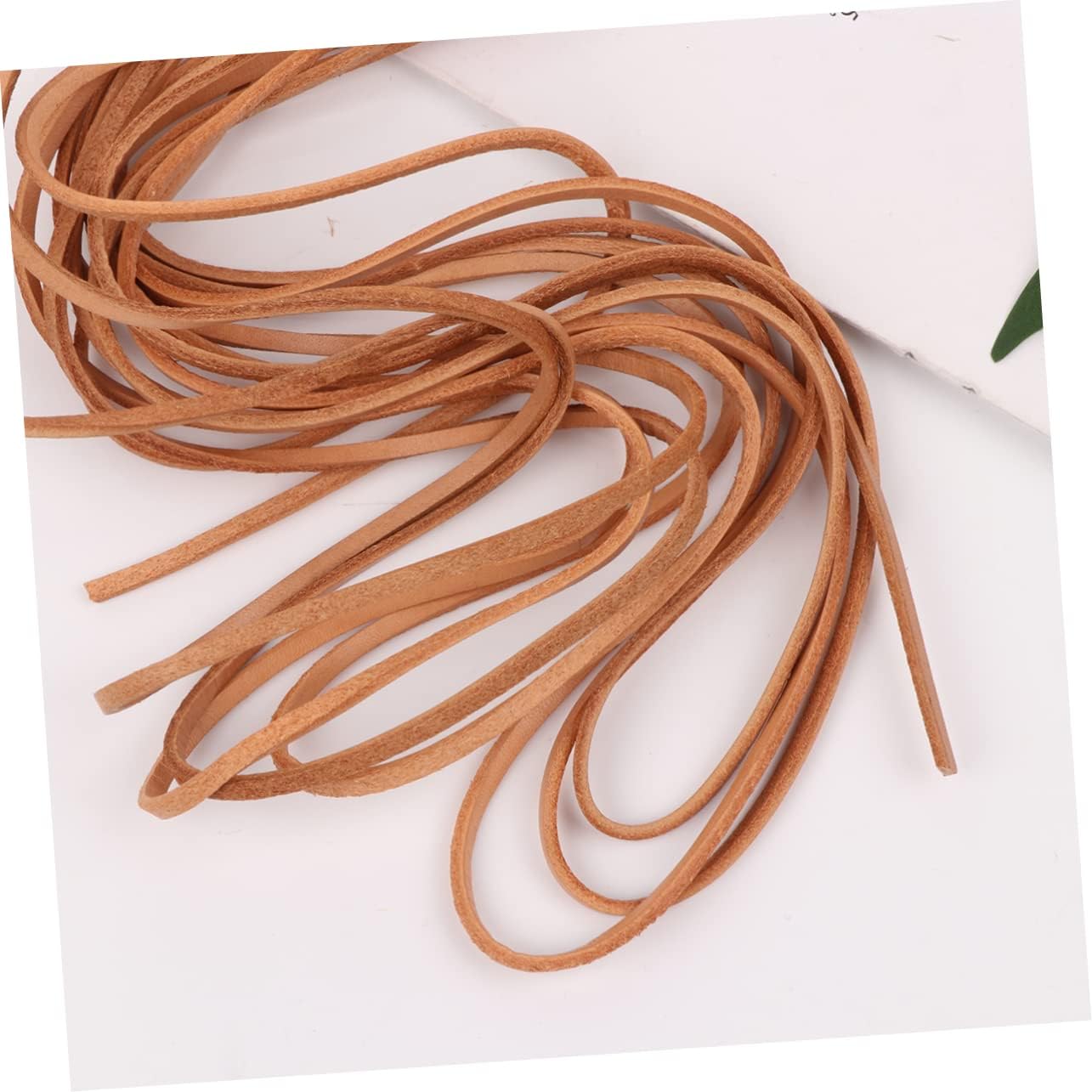 DOITOOL Cowhide Leather DIY Jewelry Cords Rope Flat Leather Cord for Necklace Making