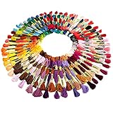 ThreadNanny 100 Colors Embroidery Thread - 100 Rainbow Color Skeins Embroidery Floss Set Cross Stitch Threads Friendship Bracelets Kit