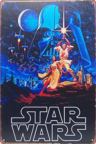 1977 Star Wars Poster, Metal Tin Sign, Vintage Style Wall Ornament Coffee & Bar Decor, Size 8" X 12"