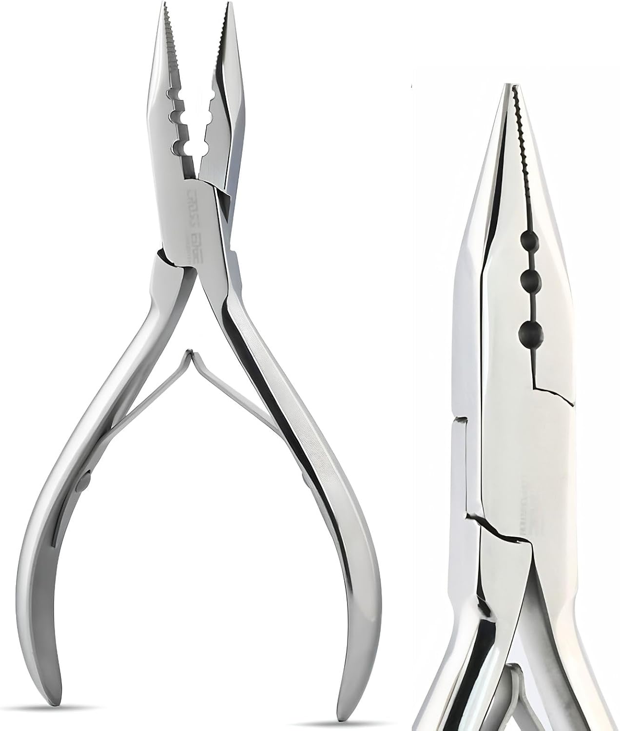 3 Hole Hair Extension Pliers 5.5 Inch Bead Opener (Silver)