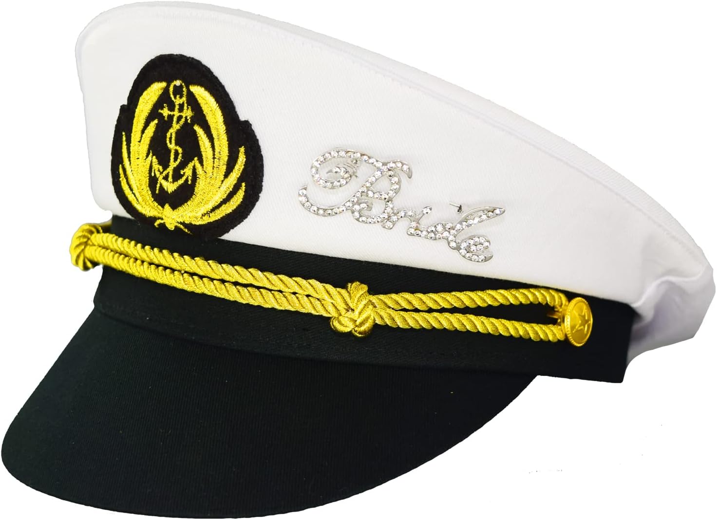 Bride Captain's Hat, Bachelorette Captain Hats with Bride to Be Sash & Veil Kits, Nautical Theme Party Hat Bridal Shower Gift (Set 1)