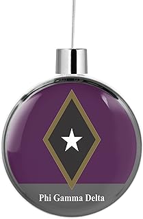 Phi Gamma Delta Fraternity Round Flat Christmas Tree Ornament Decoration for Tree Party Home Holiday Decor (Phi Gamma Delta #2)