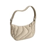 tomtoc 3.5L Puffer Sling Crossbody Bag for Women Trendy, Nylon Quilted Crescent Shoulder Bag Purses for Cellphone and Daily Essentials, Puffy Travel Hobo Handbag with Adjustable Strap & Inner Pockets