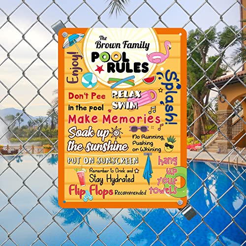 Cartel personalizado metal 14 x 10 pulgadas para piscina miniatura 3
