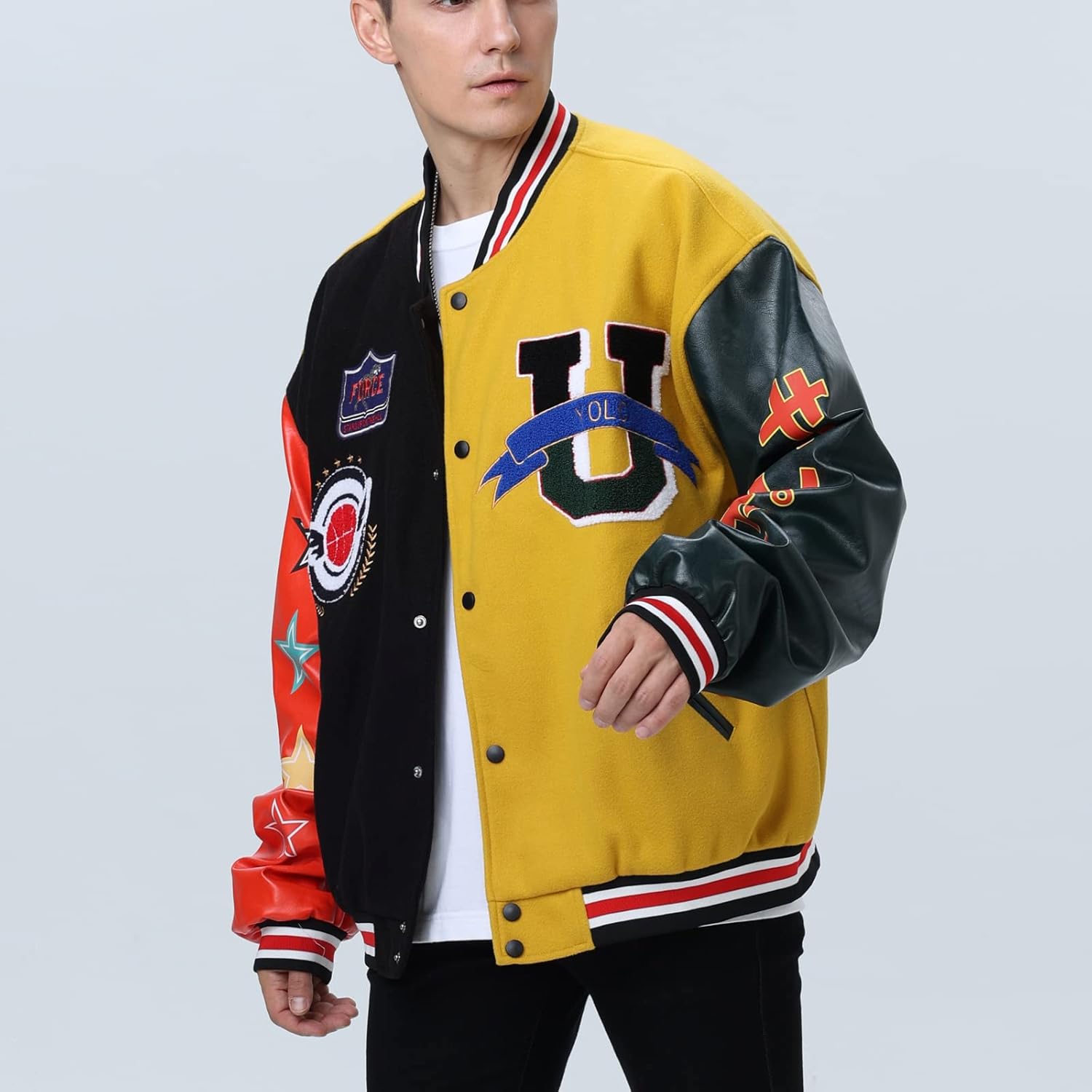 Unisex Y2K Embroidered Letterman Bomber Jacket Student Casual Baseball Jacket