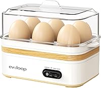 Vista 11 de Evoloop - Olla rápida para huevos eléctrica con capacidad para 6 huevos, para cocción de huevos blandos, medianos, duros, con máquina de escalfar