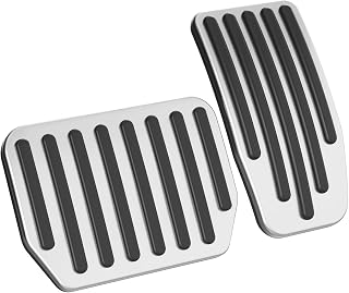 for Tesla Model 3 Model Y Accelerator Brake Pedal Cover，Aluminum Performance Non-Slip Foot Pedals Accessories - Silver