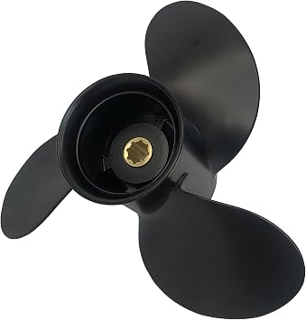 Boat Engine Propeller 9 x 9 for Mercury 6-15HP 48-828156A12 Aluminium Alloy Outboard Propeller 8 Spline Tooth 2-1/2" Gearcase 3 Blade