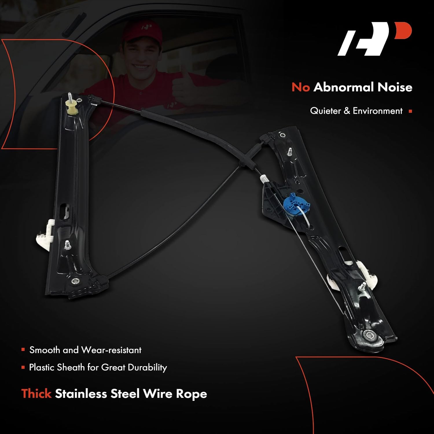 A-Premium Front Left Driver Side Electric Power Window Regulator Without Motor Compatible with Mini F54 Series Cooper Clubman 2016-2024