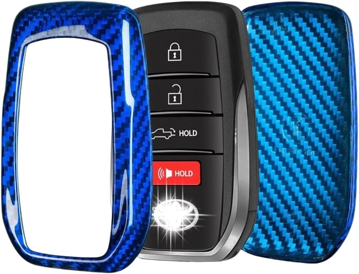 Carbon Fiber Key Case Compatible With Toyota Tundra 2024 Key Fob Cover Toyota Sequoia 2022 Sienna 2023 Smart Key Shell Accessories