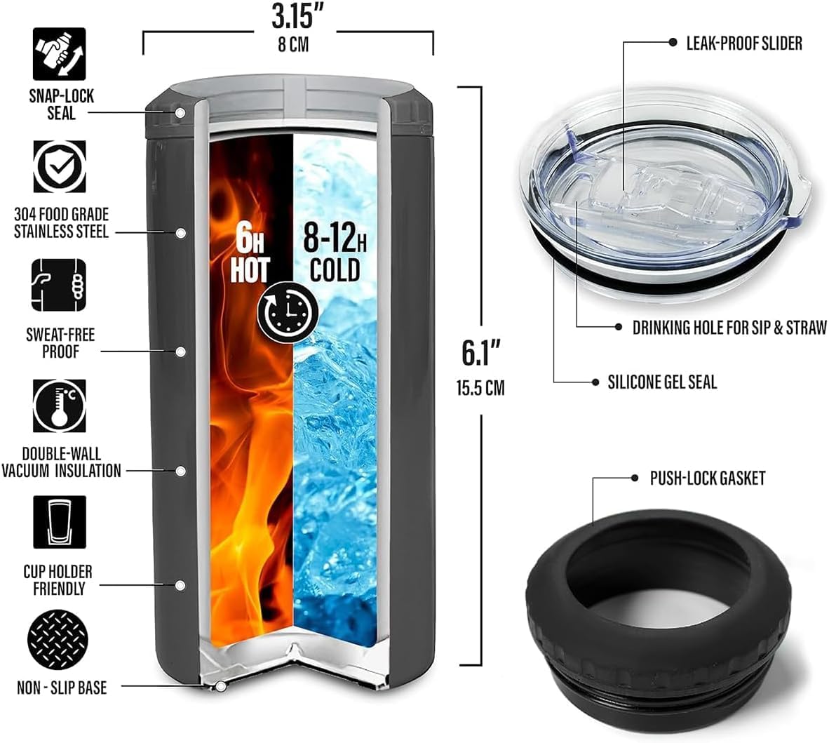 SANDJEST Bonus Dad Tumbler Gifts from Step Daughter Son - 12oz 4 in 1 Design Step Father Tumbler Cup Can Cooler - Best Bonus Dad Ever Insulated Cans Coozie Christmas, Birthday, Father's Day Gift - Image 6