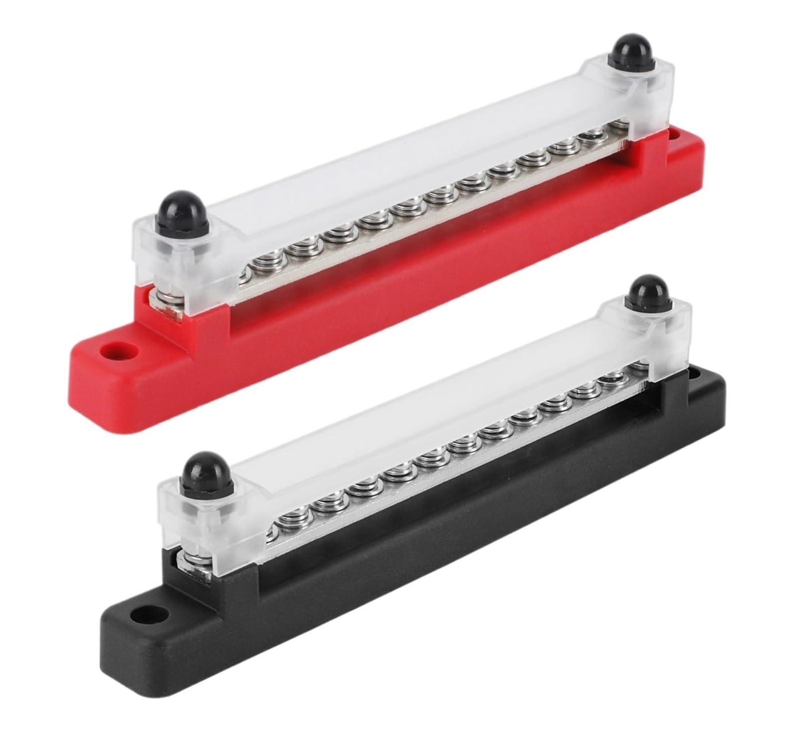 12 V Sammelschiene M6 Bolzen Stromverteilerblock, 150 A, elektrische Klemmleiste, Busschiene für LKW, Boot, Auto, Wohnmobil, Wohnwagen (rot)