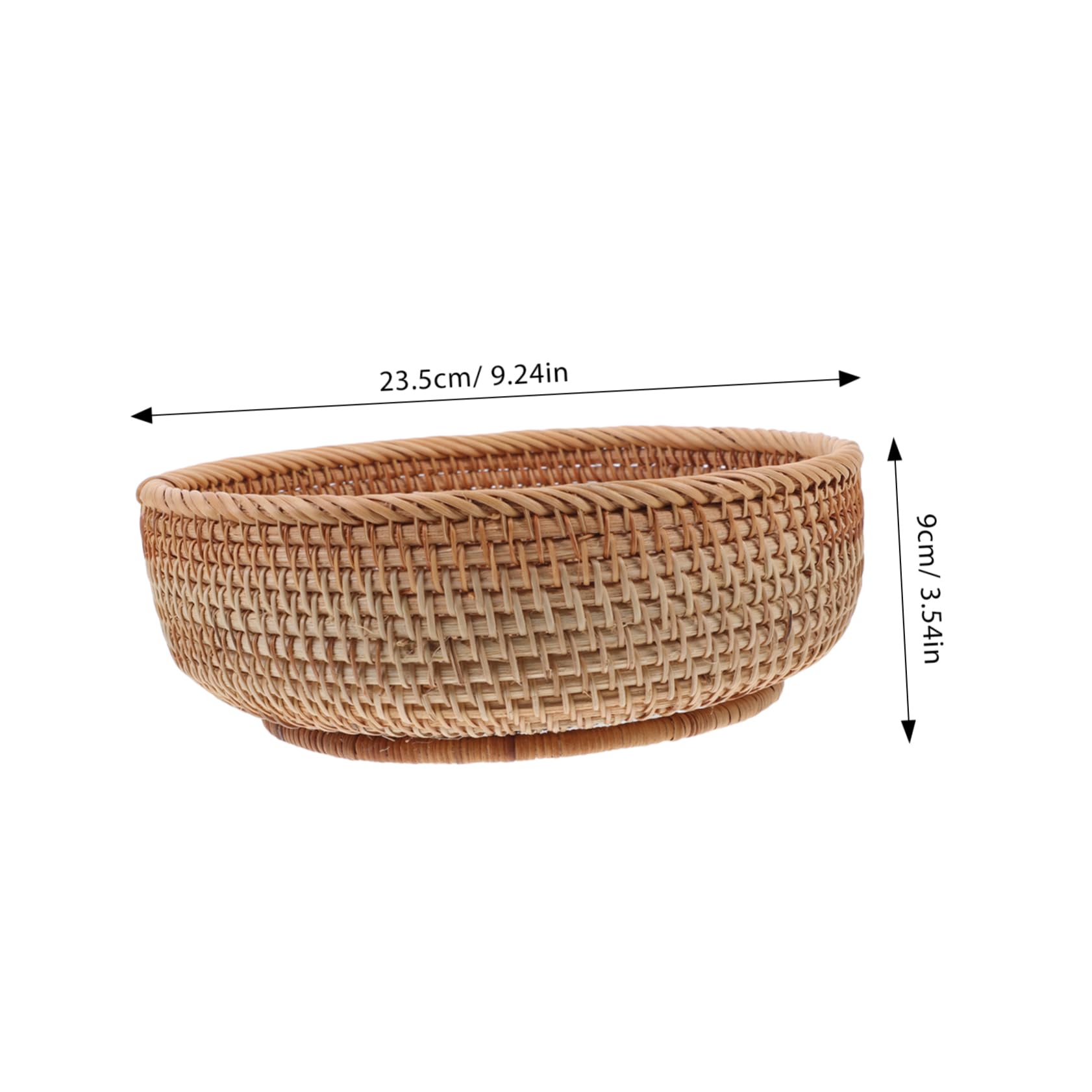 MUCKLILY Rattan Storage Basket Snack Container Wicker Fruits Bread Baskets Candy Basket Countertop Baskets Vegetables Basket Rattan Fruit Bowl Round Rattan Boxes Egg Basket Chocolate