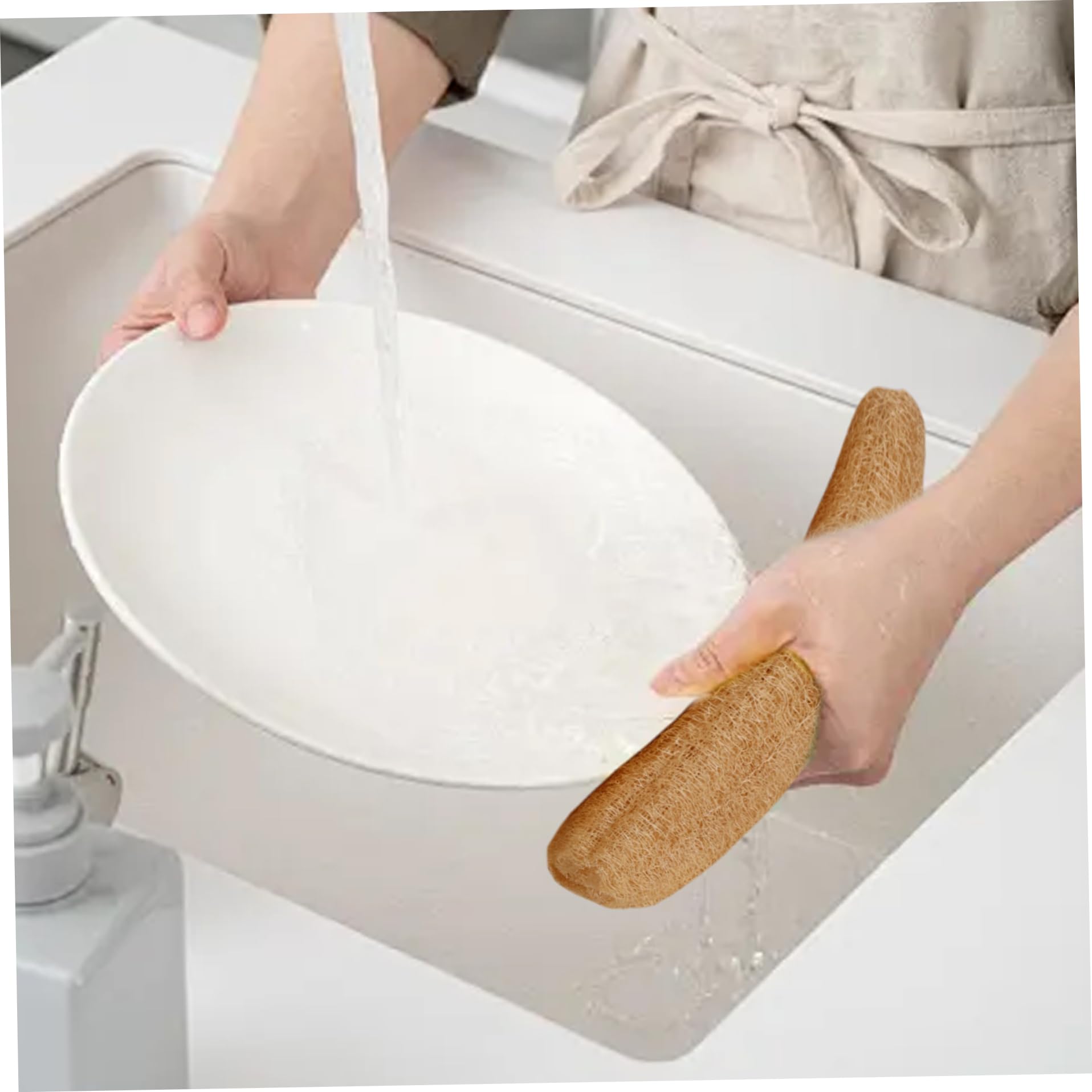 Luffa da doccia 5 pezzi 12-16 pollici Spugna di luffa naturale biodegradabile Scrubber esfoliante per il corpo Bagno schiumogeno morbido e facile per uomini e donne...