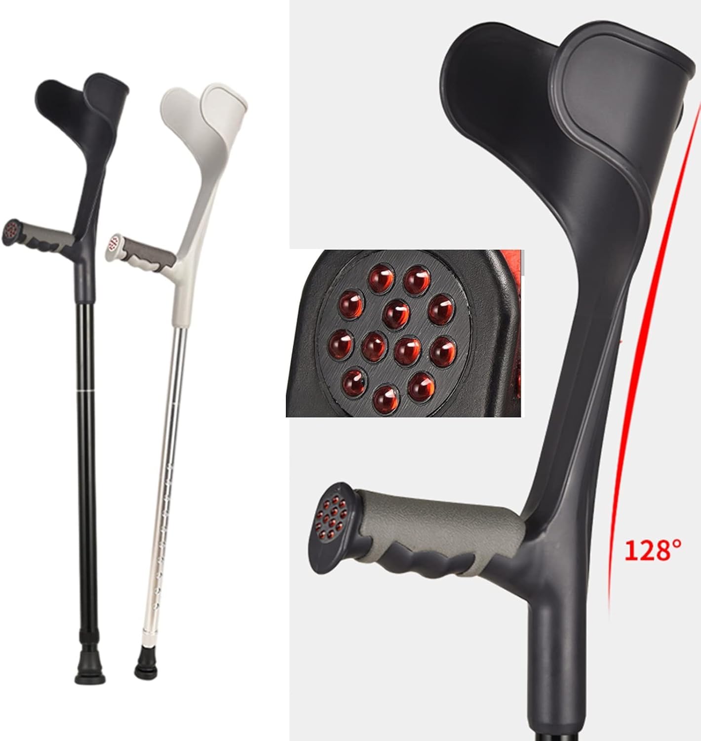 Ergonomic Forearm Crutches, Aluminum Folding Crutches, Medical Crutches, for Elderly, Disabled and Physically Impaired, Supports up to 330 lbs