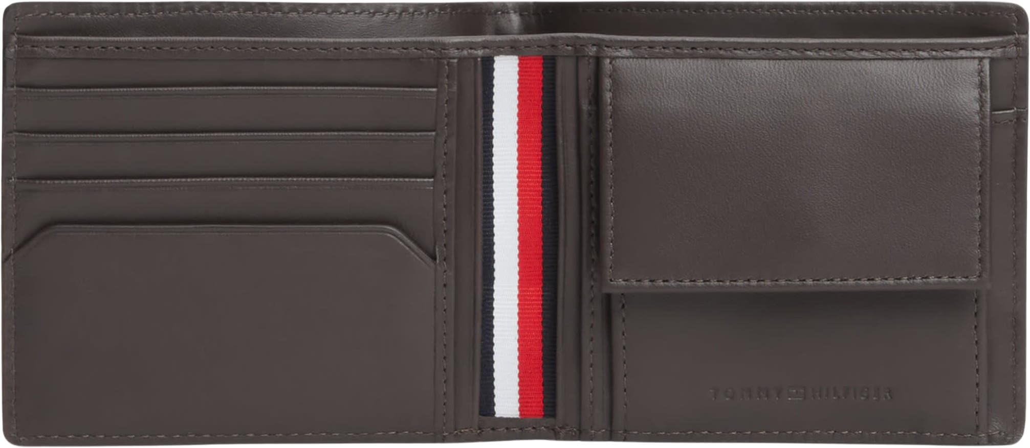 Tommy Hilfiger Men TH Central CC and Coin AM0AM14496 - Cartera Plegable, Marrón (Grano de café), One Size
