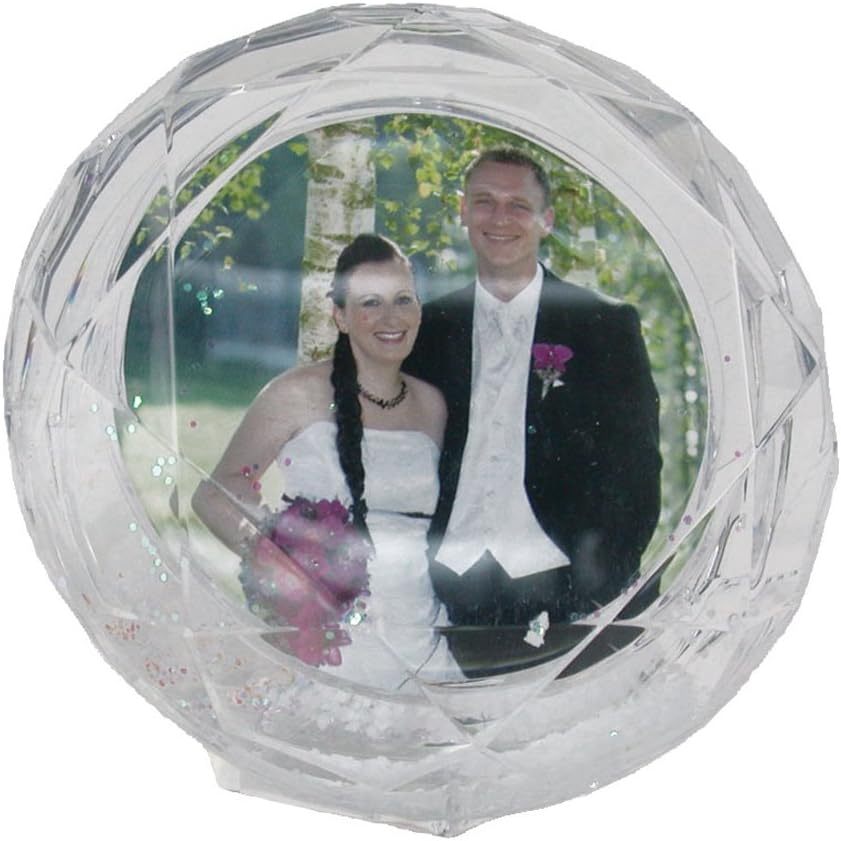 Dorr Diamond Shaped Snow Globe with Glitter Picture Frame