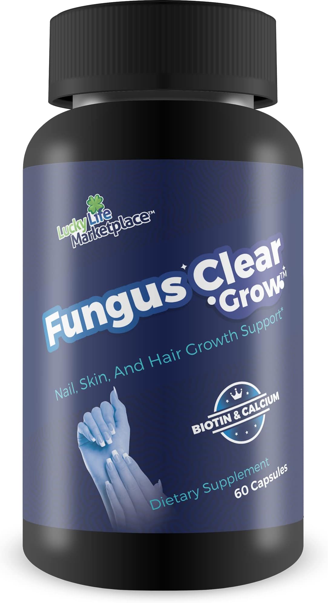 Fungus Clear Grow - Nail, Skin, & Hair Growth Support - Help Support Natural Hair Skin & Nails Growth with This Premium Formula Made with Biotin & 9 Other Ingredients