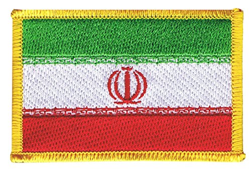 Flaggenfritze® Aufnäher Flagge Iran – 5,5 x 8,5 cm – hochwertiger Patch zum Aufbügeln oder Aufnähen – besticktes Abzeichen + gratis Sticker