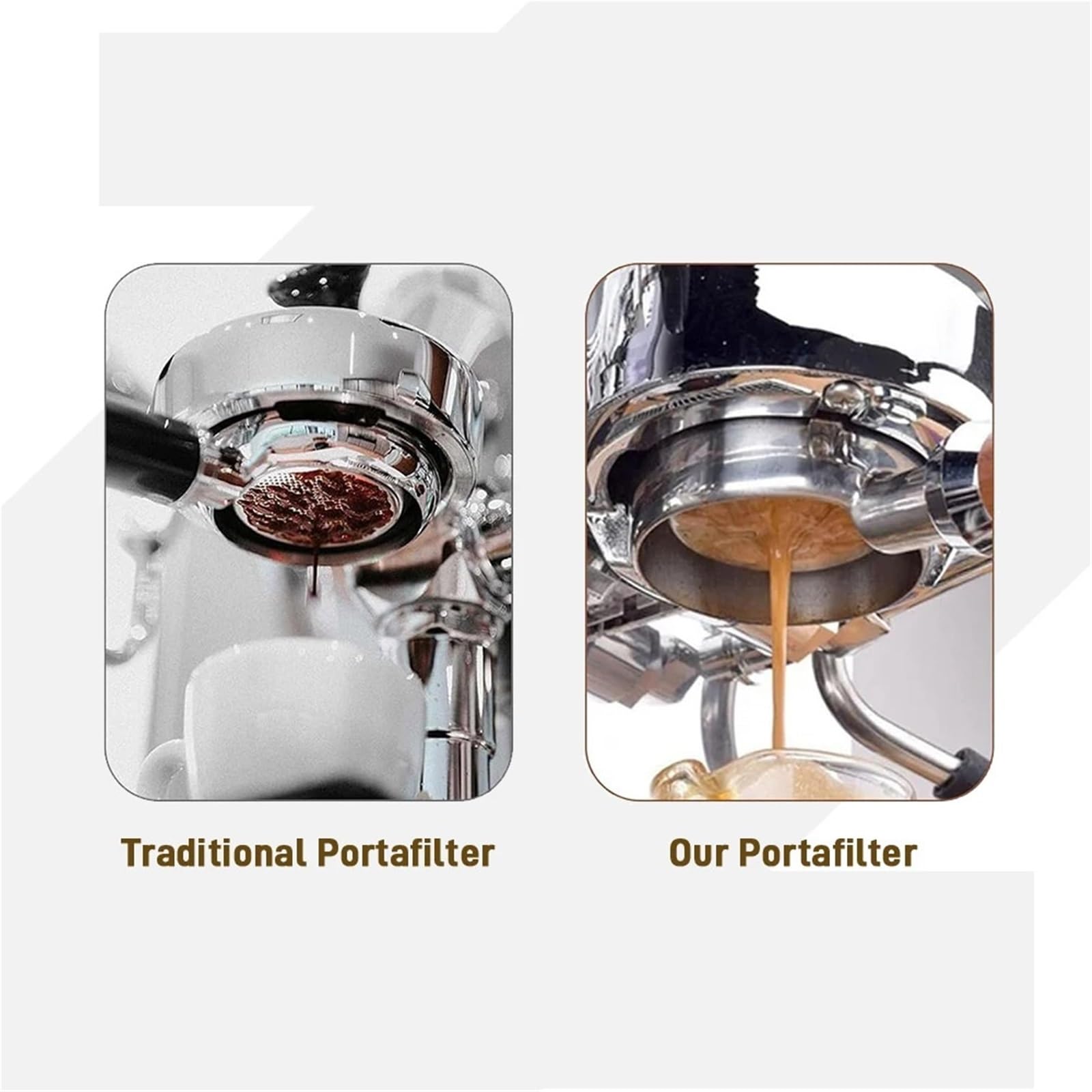 Portafiltro sin fondo de 58 mm con mango madera, compatible cafeteras domésticas y oficina (1 unidad) Para Café