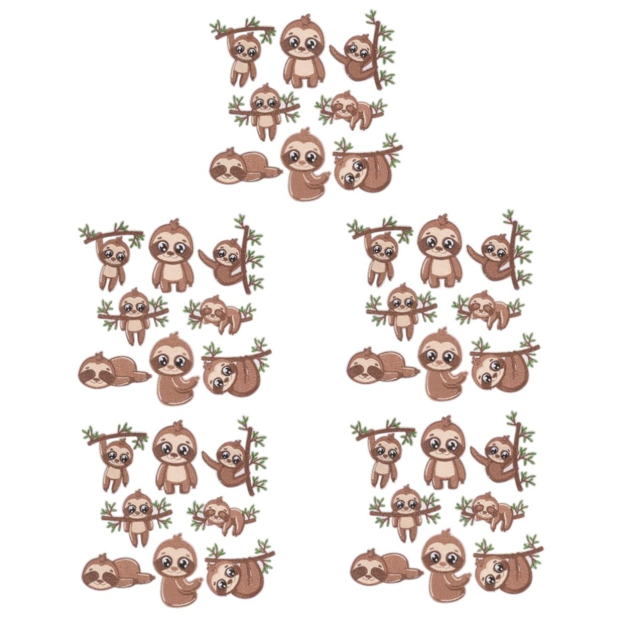 OSALADI 5 Set Patch Di Bradipo Patch Anime Carino Divertente Toppe Per Abbigliamento Ricamata Forma Cucire Su Appliques Da Stirare Graziose Toppe Applicate Bandiera 8 Pezzi*5