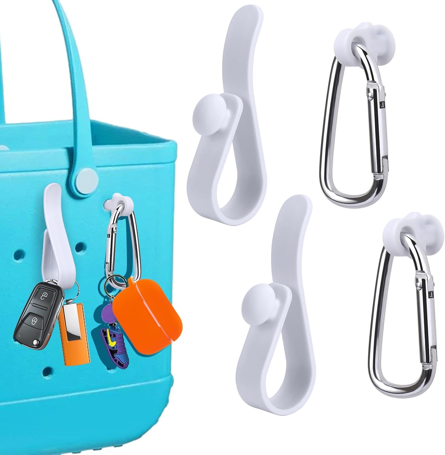 Accessoires sac Bogg et plage : attaches mousquetons anti-perte pour clés