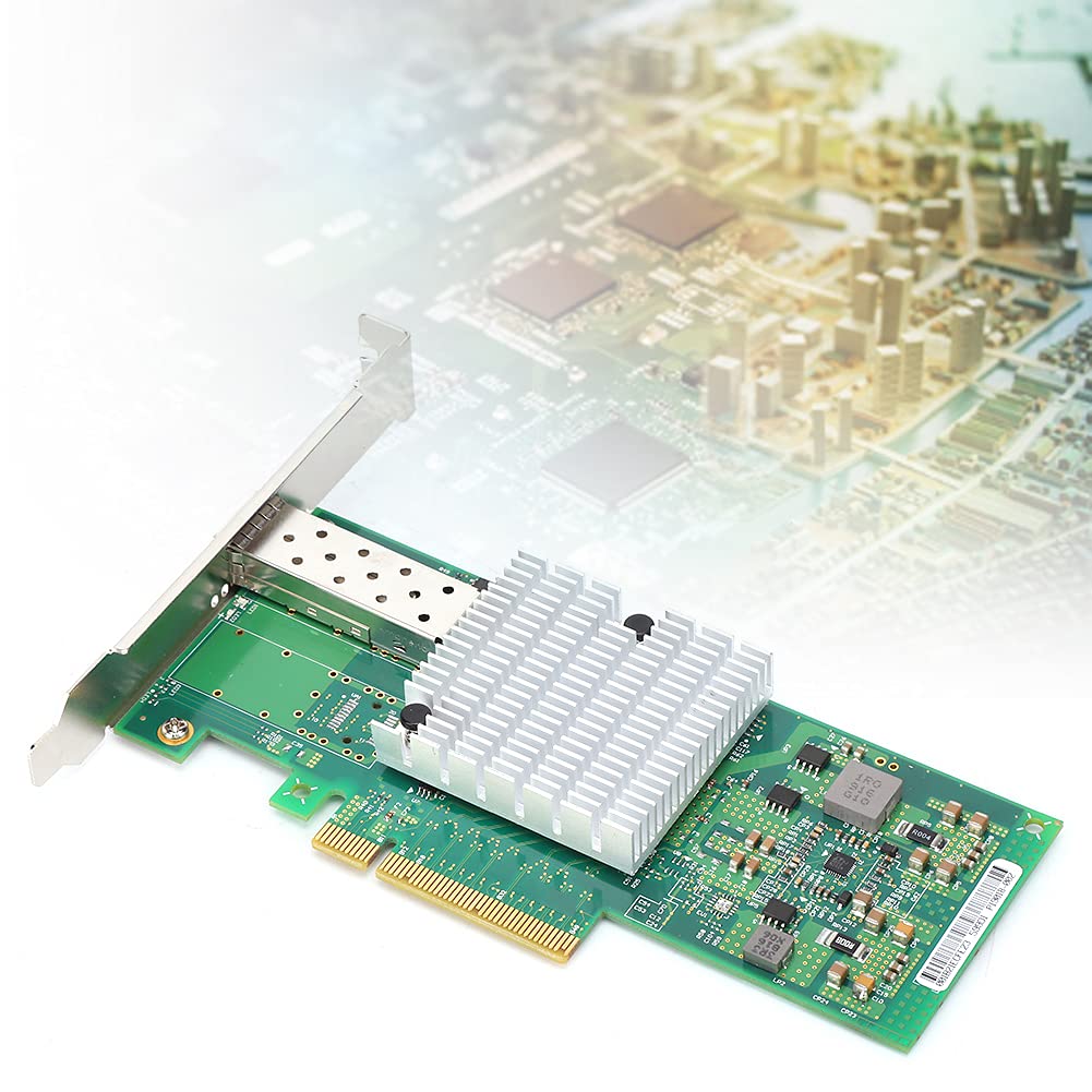ASHATA Carte Réseau PCIE, Carte Réseau Fibre Optique 10 Gbit/s, Port Unique pour Puce 82599EN E10G41BTDA X520-DA1, Carte Réseau Gigabit avec Interface Carte mère: PCI-Express 2.0 5.0