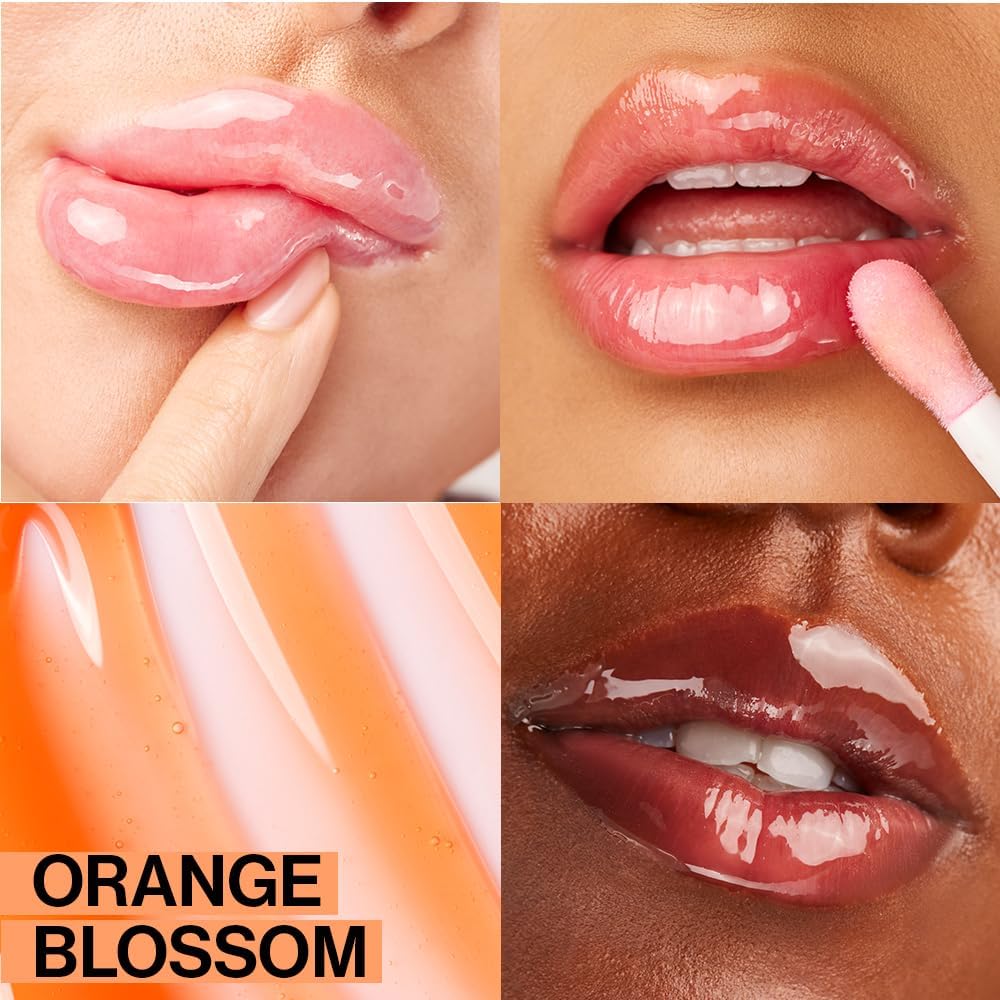 Wet n Wild Barwiony Olejek do Ust, Odżywczy i Nieklejący się Pomarańczowy Błyszczyk do Ust Zasilany 7 Naturalnymi Olejami, Lekka Formuła dla Efektu Lustrzanego Blasku, Orange Blossom