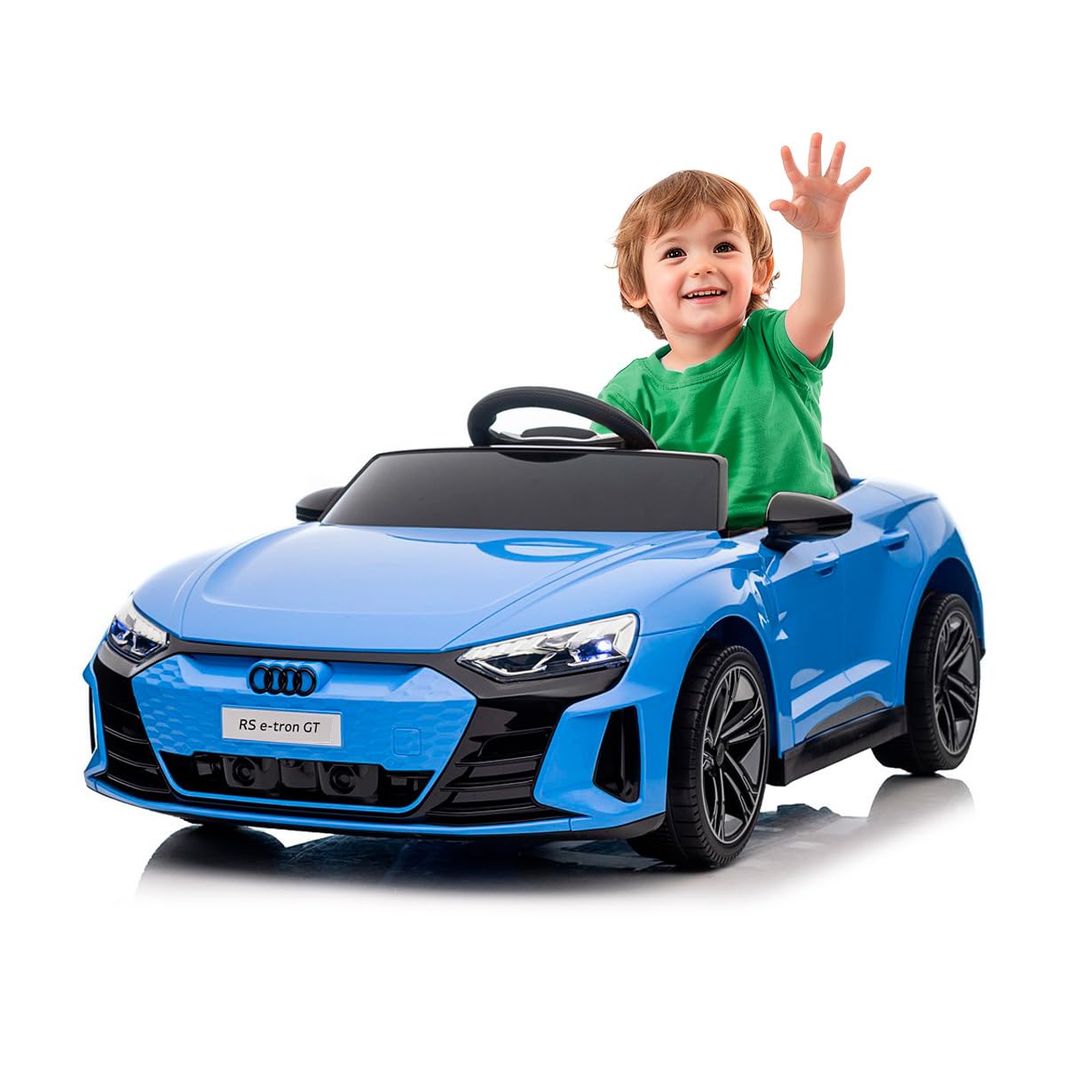 Audi RS E-Tron GT 12v - Azul- Coche eléctrico para niños con batería 12v, música, Luces y Mando para Padres