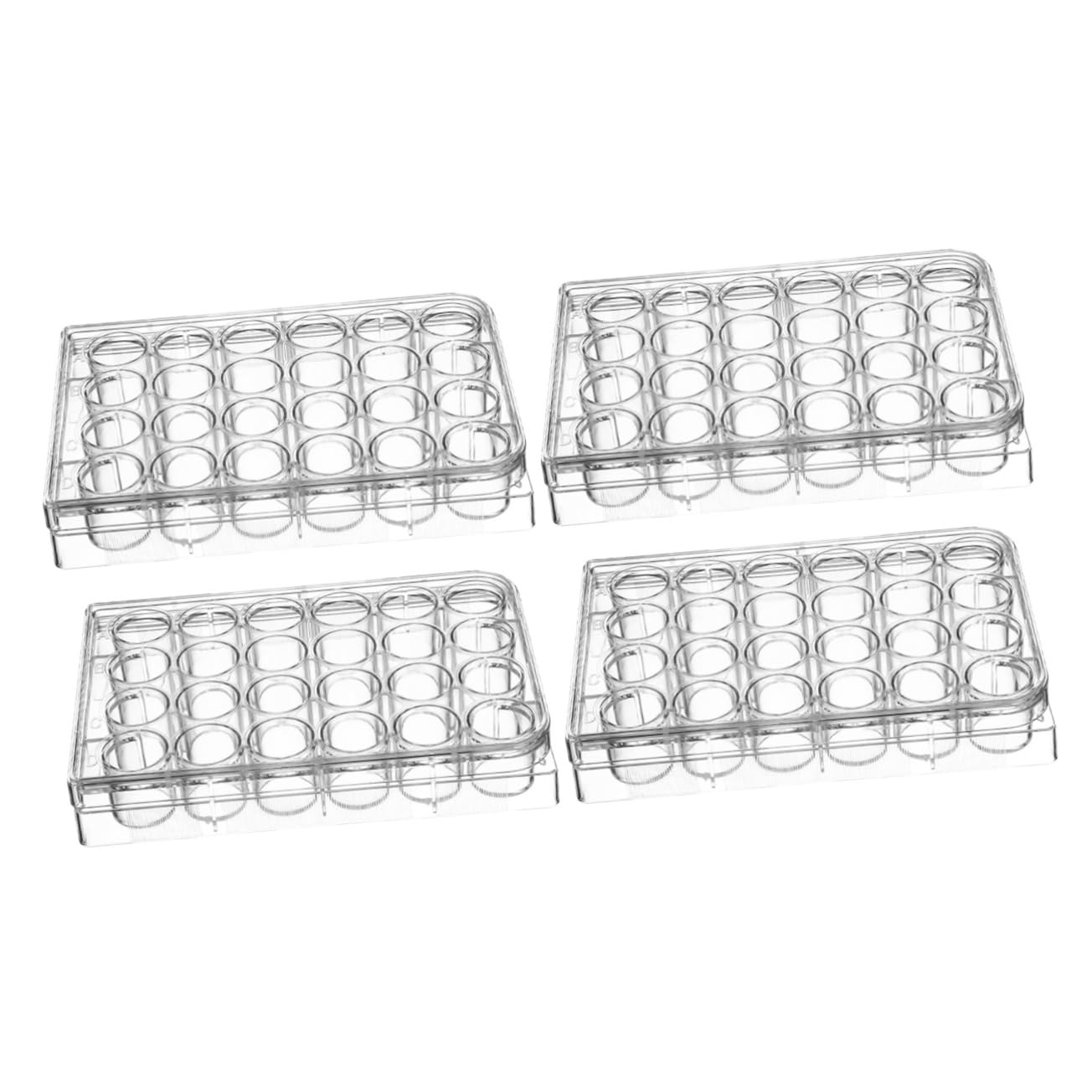 CIYODO 2sets Versatile Plates 24-Hole Cell Culture Trays Lids for Easy Maintenance 2pcs*2