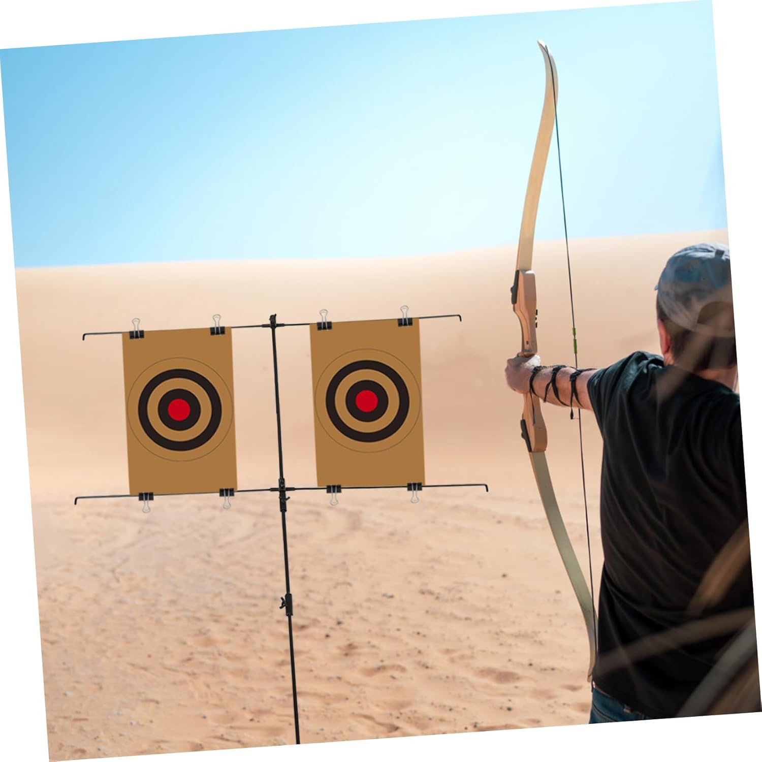 Adjustable Height Paper Target Stand Durable Range Practice Target Holder