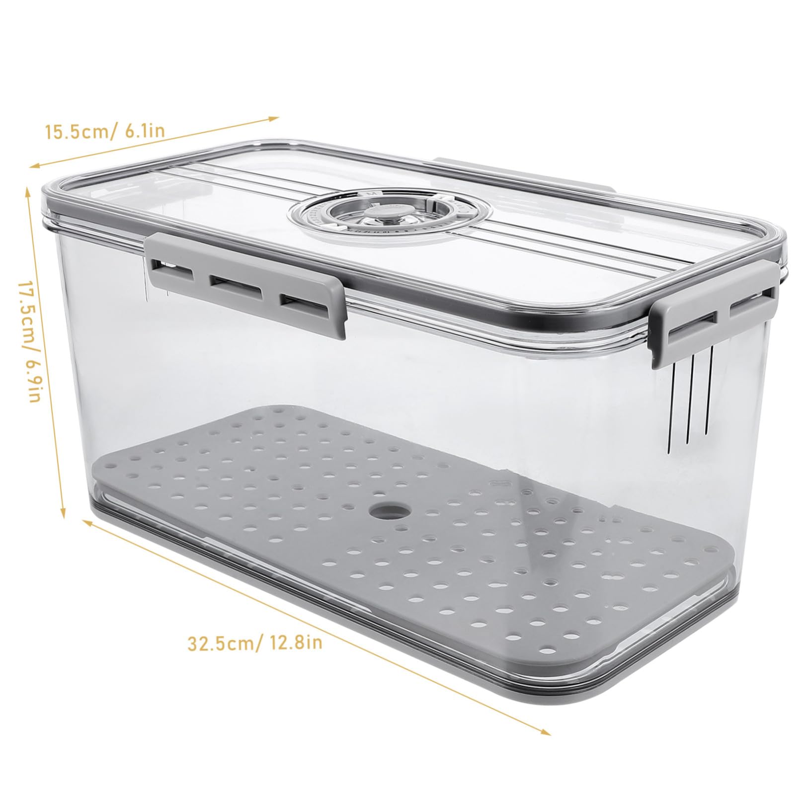 Frischebox mit Zeitaufzeichnung Dichtungsring Luftdichtes Gemüse Obstlagerbehälter für Kühlschrank Bpa frei Transparente Frischhaltedose mit Ablaufwanne und Großem