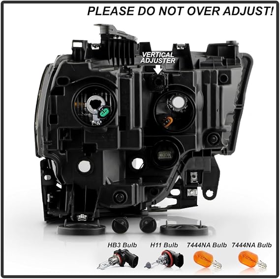 KEEKPO - For 2019 2020 2021 2022 2023 2024 Ram 2500 3500 Halogen Type Chrome Headlight Headlamp Replacement Driver Side
