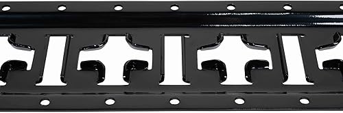 Miniatura 9 de Mytee Products Riel de amarre de riel X de 5 pies, riel ETrack con ranuras horizontales y verticales, revestimiento de polvo negro, acero de calibre