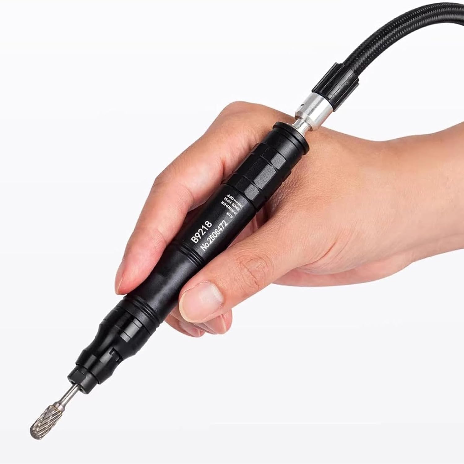 Kit de amoladora neumática, herramienta de grabado de aire de alta velocidad de 75000 RPM con 10 cabezales de molienda para pulido y mecanizado de precisión