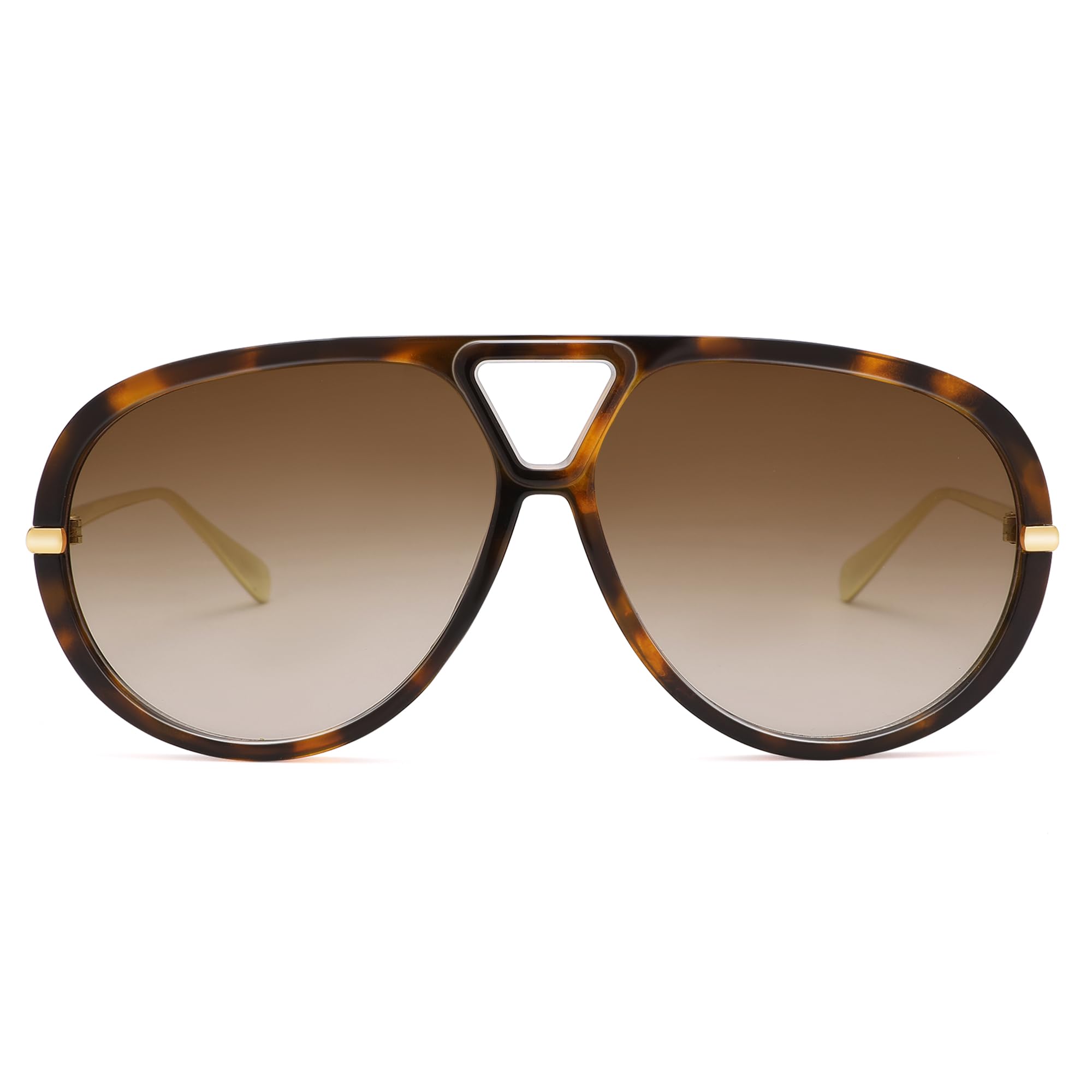 DYSAKER Retro Oversized Aviator Sunglasses for Women & Men, Trendy Round Big Sun Glasses Vintage Shield Shades UV Protection